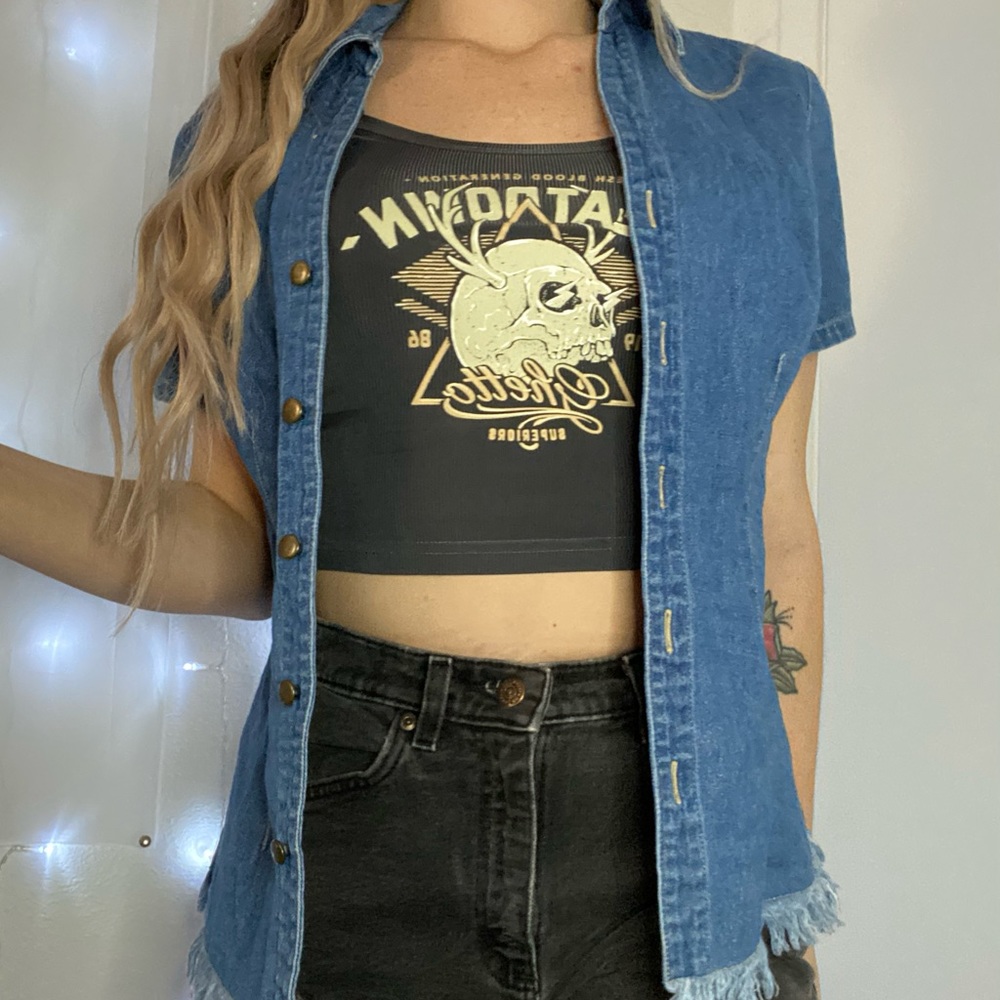 Distressed Button Down.